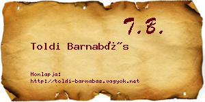 Toldi Barnabás névjegykártya